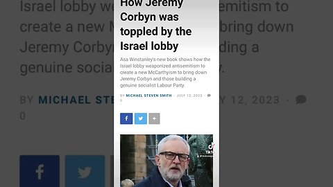 How #JeremyCorbyn Became Victim To #Zionist Lobby McCarthyism. #UK #USA