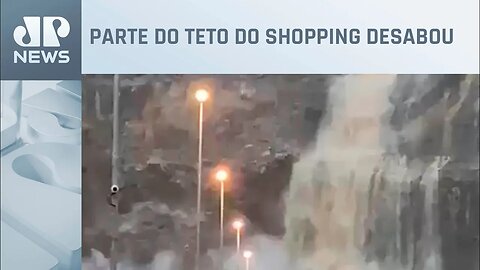 Forte chuva intensifica cachoeira e alaga Shopping Nova Iguaçu