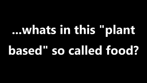 ...whats in this "plant based" so called food?