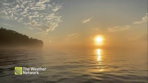 Seeing the first moments of the day over Lake Simcoe