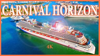 Carnival Horizon Maneuvering in Port of Miami | Turning Basin - 4K
