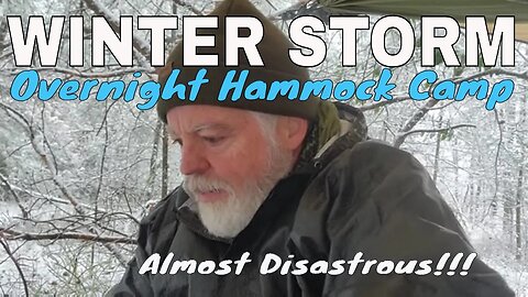 Winter Snow and Ice Storm Solo Overnight Hammock Camping - Cold Night