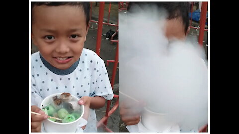 smoked ice cream street food | Babies and kids