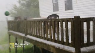 Lots of small hail pelted this Nova Scotia home