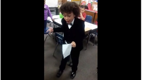 Little Boy Impersonates A Preacher On Career Day