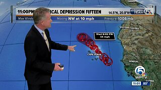 Tropical Depression Fifteen forms off the coast of Africa