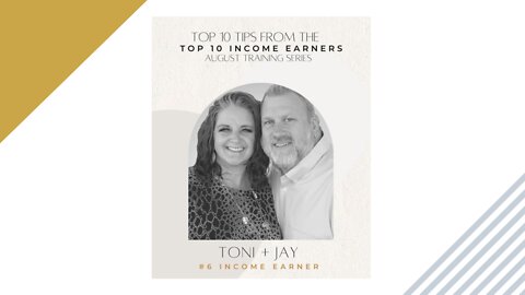 Toni Vanschoyck + Jay Treloar // Tips from the Top 10 Income Earners