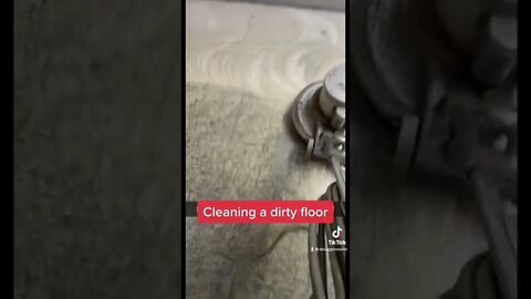 Cleaning a dirty floor with a buffer #cleaning