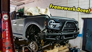 Rebuilding a 2021 Ford Bronco First Edition Part 3 Welding up the frame rails and test fitting parts