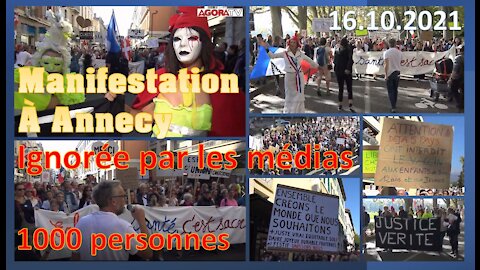 Manifestation à Annecy du 17 octobre 2021 ignorée par les médias !