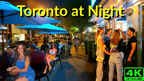 【4K】Nightlife in Little Italy Toronto Canada 🇨🇦