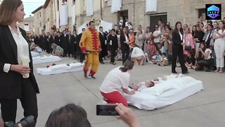 ‘Devils’ jump over newborn babies in Spanish religious ritual