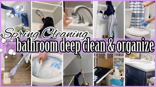 *SPRING CLEANING 2022* EXTREME BATHROOM DEEP CLEAN & ORGANIZE | SPEED CLEANING MOTIVATION | ez tingz