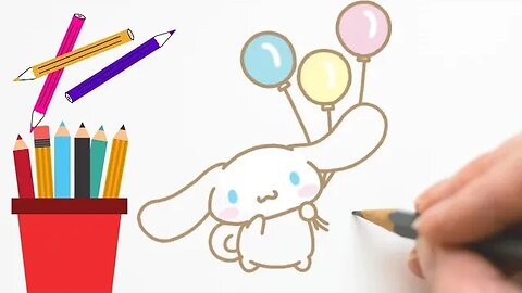 COMO DESENHAR CINNAMOROLL COM BALÕES - FÁCIL DE FAZER #cinnamoroll #hellokitty