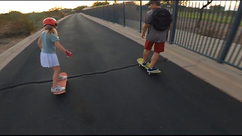 Skateboard push practice