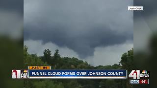 Funnel cloud forms over Johnson County