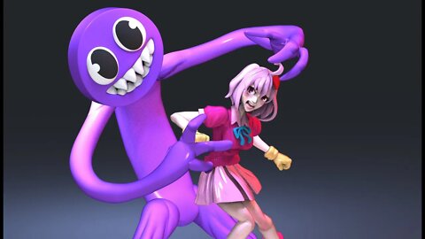 I made a Kissy Missy vs Purple figures but its Anime