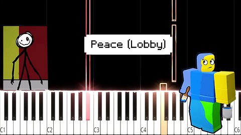 Color Or Die Roblox OST Peace (Beginner-Super Easy) Slowed Piano Tutorial (Free Sheet Music + MIDI)