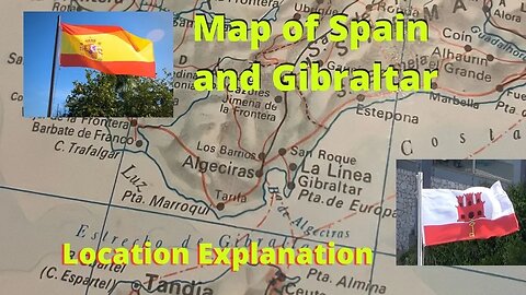 Spain and Gibraltar; Location on Map Using a 40 Year Old Atlas (Full screen version)