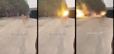 Incoming Russian T-72B3 blasting away Ukrainian soldiers at close range