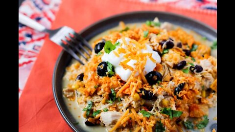 Slow Cooker Chicken Enchilada Casserole