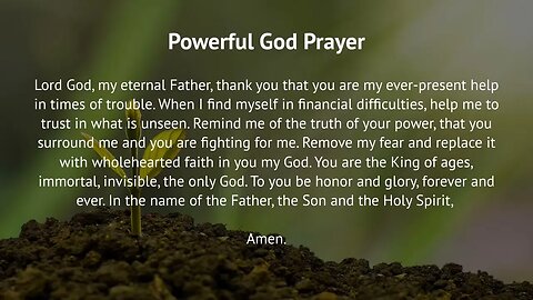 Powerful God Prayer (Prayer for Financial Miracle)