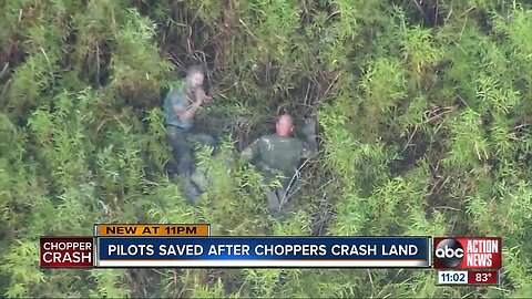 Crews rescue 2 pilots after Polk Sheriff's Office helicopter, gyrocopter crash land