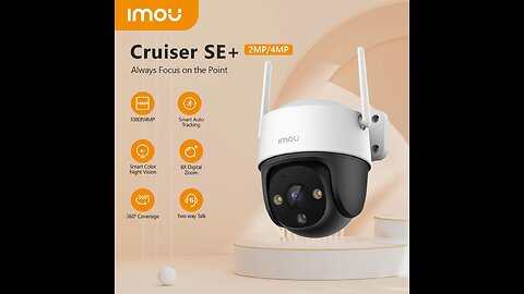 IMOU Cruiser SE+ 1080P/4MP Outdoor Wi-Fi Camera Night Vision IP66 Weatherproof 8X