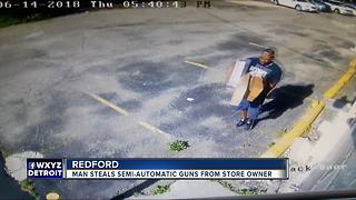 Man caught on surveillance stealing 2 semi-automatic guns