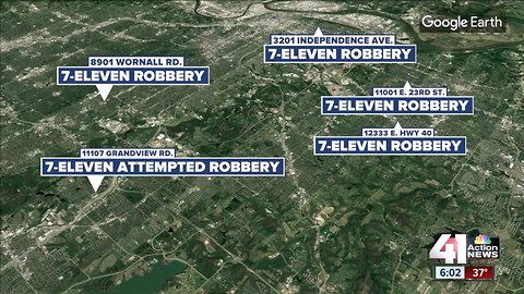 Police investigate series of robberies at 7-Elevens in Kansas City, Independence