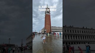 VENICE FLOODED #travelcouple #venice #veniceitaly #stmarks #piazzasanmarco #italytravel #flooding