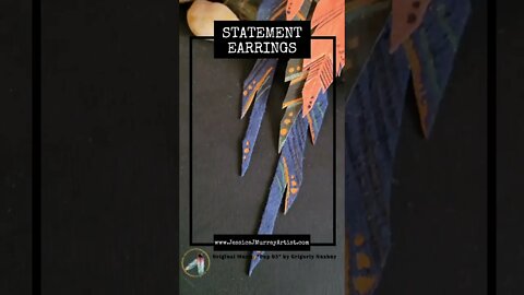 FALL FANFARE, 6 inch, leather feather earrings