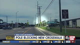 Neighbors concerned about pole blocking crosswalk on ALT-19