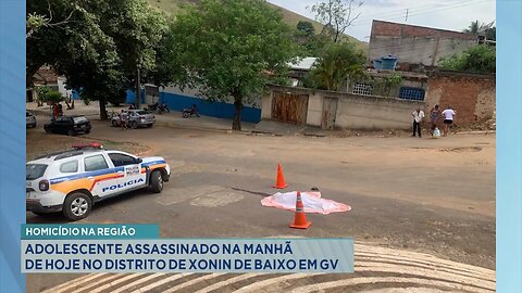 Homicídio na Região: Adolescente Assassinado na Manhã de Hoje no Distrito de Xonin de Baixo em GV.