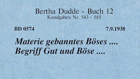 BD 0574 - MATERIE GEBANNTES BÖSES .... BEGRIFF GUT UND BÖSE ....