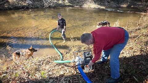 Drought forces us to get a gas powered water pump