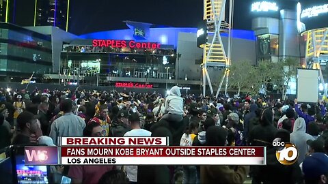 Fans mourn Kobe Bryant outside Staples Center