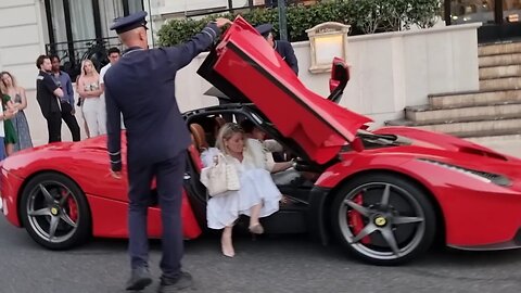 Startup LaFerrari with Swiss boss leaving luxury hotel [4k 60p]