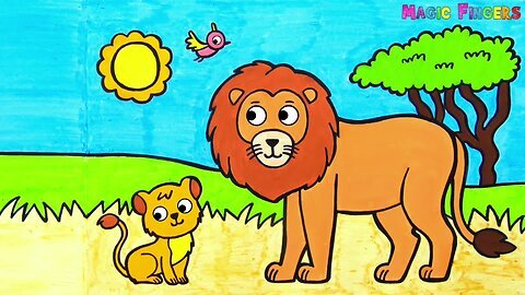 DRAW LION AND LITTLE LION WITH RUMBLE