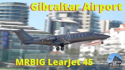 Beautiful and Sleek Learjet 45 at Gibraltar Departure: MRBIG
