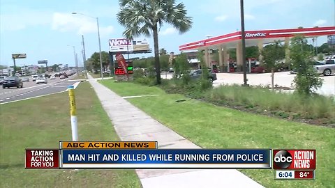 Man hit and killed while running from police