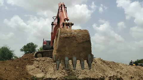 JCB 205 vs TATA 330 Excavator |Rock Breaking and Loading Old Truck for Rubber Gloves Factory