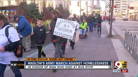 Maslow's Army marches in memory of man who died in cold