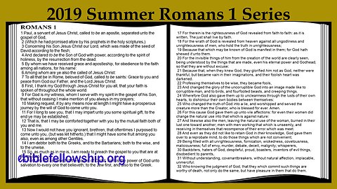 Chris McCann, 2019 Summer Romans 1 Series, Part 9