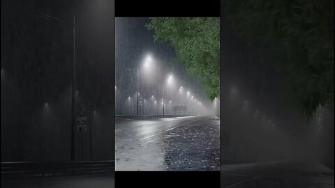 雨声助眠：工作压力？失眠困扰？街道路灯下雨声帮你轻松缓解BGM#rain #rainsounds #sleep #sleepmusic #shorts #shortsvideo