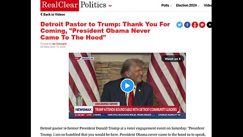 Detroit Pastor to Trump: Thank You For Coming, "President Obama Never Came To The Hood"