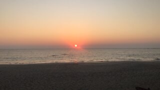 A beautiful sunset on Myanmar beach