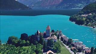 Spiez Castle in Spiez of the Swiss canton of Bern Switzerland