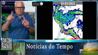 Previsão do tempo com tendência de chuvas e alívio para o Sul