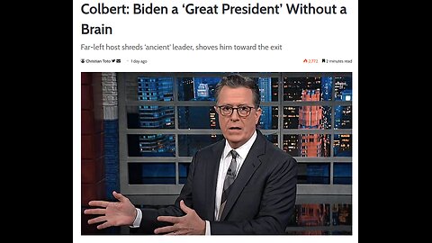 Colbert - Biden is a Great President Without a Brain